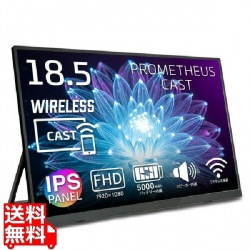 18.5型ワイド液晶ディスプレイ/1920×1080/ワイヤレス無線接続、USB Type-C、HDMI/ブラック/スピーカー/IPSパネル/ノングレア/Direct-WiFi接続 写真1