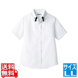 レイヤードBD衿半袖シャツ LL ET-1313 WT×BK 写真1