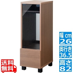 ゲーム機ラック 幅26 高さ82 GRK-003 ブラウン 宮武製作所 | ガラス扉 写真1