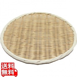 竹製 樹脂渕丸盆ザル33cm 写真1