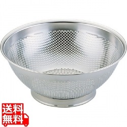 エコクリーン18-8パンチング水切りざる 27cm UK 業務用 写真1