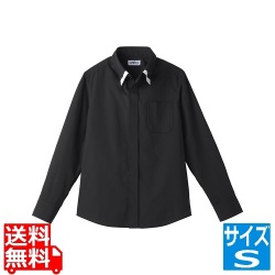 レイヤードBD衿長袖シャツ S ET-1312 BK×WT 写真1