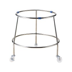 MT18-8丸型ざる置き台H-C(白キャスター付) 写真1