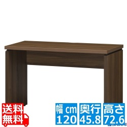 デスク(浅型) 白井産業 机 書斎 リビング パソコンデスク 木製 シンプル 省スペース 約幅120 奥行46 高さ73cm ダークブラウン セパルテック SEP-7512DESKA DK 写真1