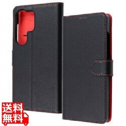 Galaxy S25 Ultra LS マグベルト シンプル 手帳型レザーケース/BK_RD 写真1