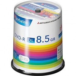 DVD-R DL 8.5GB PCデータ用 8倍速対応 100枚スピンドルケース入り シルバーレーベル 写真1