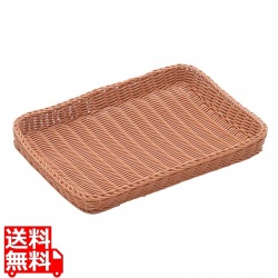 樹脂バスケット 角長浅40号 91-004B 茶 写真1