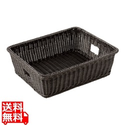 樹脂脱衣かご手付 小 ダークブラウン 写真1