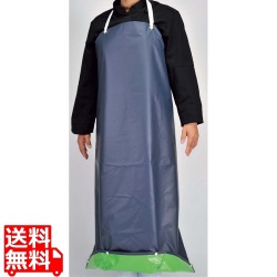 抗菌前掛ガードロン 共紐 L 紺/緑 写真1