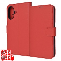 iPhone 16 Like STD 耐衝撃 マグベルト シンプル 手帳型レザーC/RD 写真1