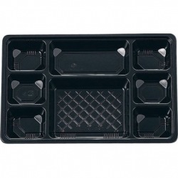 夢彩ごぜん(50枚入)TSR-BOX90-60 中仕切I 黒 写真1