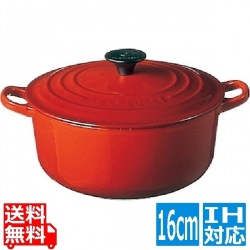 ココット・ロンド 2501 16cm チェリーレッド ※ IH対応 IH (100V/200V)とガス火対応 | ルクルーゼ 写真1