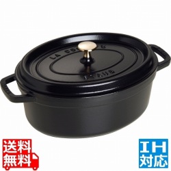 ピコ・ココット オーバル 29cm 黒 102925 ※ IH対応 IH (100V/200V)とガス火対応 写真1