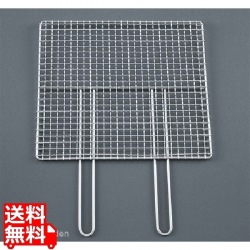 EBM ダブルハンドル 焼アミ クロームメッキ 50cm 写真1