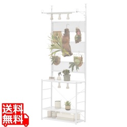 ビザールプランツウォールラック LPW-2100-WH ホワイト 植物育成ライト サーキュレーター 取り付け可能 ビカクウォール ビカクシダ 植物棚 観葉植物 ラック 写真1
