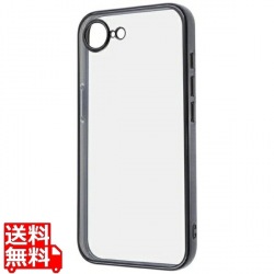 iPhone 16e LS 精密カメラ保護衝撃BPメタリックTPUソフトケース/BK 写真1