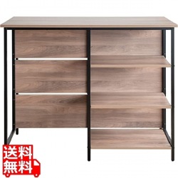 カウンターテーブル キッチン 木目調 幅120 高さ100 KNT-1260 ブラウン 宮武製作所 写真1