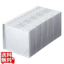 Blu-ray・DVD・CDケース(スリムタイプ・50枚セット・ホワイト) 写真1