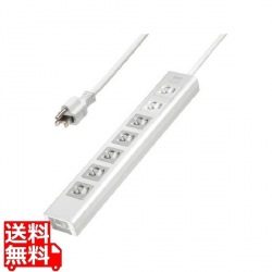 サンワサプライ 抜け止めシャッタータップ 雷ガード 7個口(内5個口連動集中スイッチ) 3m TAP-F37SH-3K 写真1