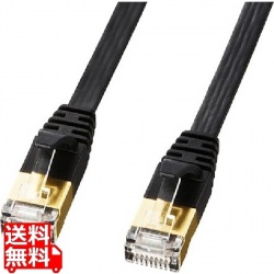 CAT7ウルトラフラットLANケーブル(5m、ブラック) 写真1