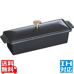 レクタンギュラーテリーヌ 40509-575 黒 ※ IH対応 IH (100V/200V)とガス火対応 写真1