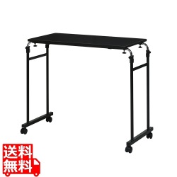 永井興産 ( NAGAIKOSAN ) 伸縮式 ベッド テーブル ブラック | 昇降式 ベッドサイド サイドテーブル ベッドテーブル ワゴン 介護 高さ調節 幅調節 キャスター 写真1