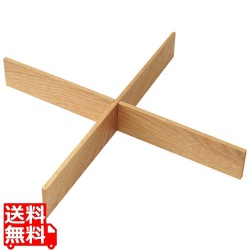 木製 正角箱 十字仕切り 白木 写真1