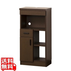 ルーター 収納 ラック 幅40cm ブラウン | ルーター 収納 棚  木目 木製 配線隠し フリーボックス ケーブルコード収納 電話台 FAX台 巾木よけ ルーター収納 写真1