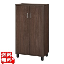 下駄箱 シューズボックス 白井産業 幅63cm 高さ114cm ダークブラウン 扉 約21足収納 靴箱 玄関収納 シューズラック フルニコ 写真1