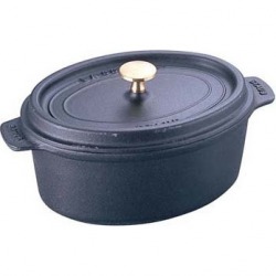 ピコ・ココット オーバル 41cm 黒 104125 ※ IH対応 IH (100V/200V)とガス火対応 写真1