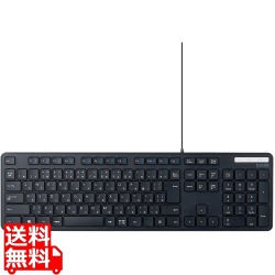 有線キーボード/薄型/メンブレン式/抗菌/フルサイズ/ブラック 写真1
