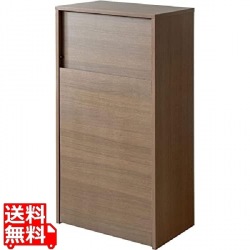 キャスターダストボックス プッシュ扉 45L 幅45 高さ90 木目柄 DB-F1100 ブラウン 宮武製作所 | キャスター付き 写真1
