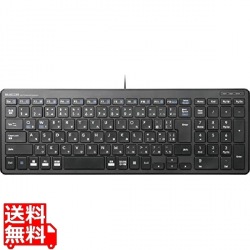 有線コンパクトキーボード/パンタグラフ式/薄型/ブラック 写真1
