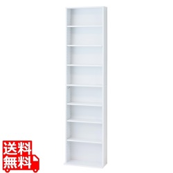 本棚 スリム おしゃれ 文庫本棚 W450 S ホワイト 39365 | 薄型 漫画 組み立て式 KUROSHIO/クロシオ 写真1