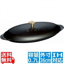 フィッシュ ホットプレート 40509-400 黒 ※ IH対応 IH (100V/200V)とガス火対応 写真1