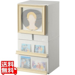 ちわが飾れる推し棚カラボ 推し活 収納 推し 収納 本棚 オタ活 カラーボックス 棚 ジャンボうちわ CD DVD Blu-ray グッズ ビビラボ LBR-430-WW ディスプレイ 写真1