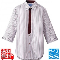 男女兼用七分袖シャツ SS BT-3121 エンジ 写真1