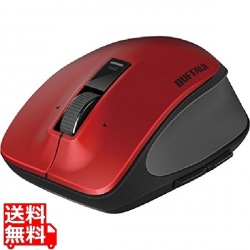 無線 BlueLED プレミアムフィットマウス Mサイズ レッド 写真1