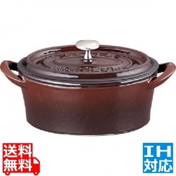 ボン・ボネール ココットオーバル 26cm ブラウン ※ IH対応 IH (100V/200V)とガス火対応 写真1