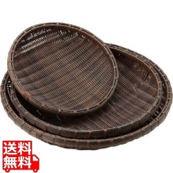樹脂 丸ザル 茶 30cm 91-087 業務用 写真1