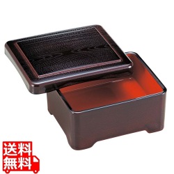 耐熱丼重 新木目 溜内朱塗 写真1