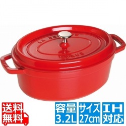 ピコ ココット 楕円 27cm チェリー 102706 ※ IH対応 IH (100V/200V)とガス火対応 写真1