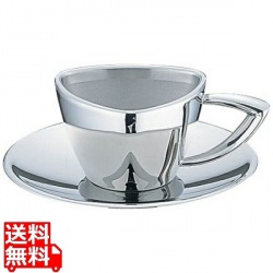 18-8 トライアングルシリーズ コーヒーカップ&ソーサー 業務用 写真1