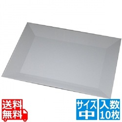 プラ容器 角皿 中(10枚入)白磁 写真1