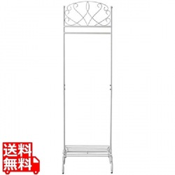 ハンガーラック コートハンガー セレスティア 高さ170 HS-510 ホワイト 宮武製作所 | アジャスター付き 棚 写真1