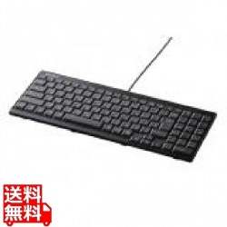 USB接続 有線スリムキーボード ブラック 写真1
