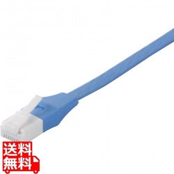 Cat6A ツメの折れないLANケーブル フラット ストレート 20m ブルー 写真1