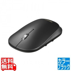薄型 5ボタン 無線 BlueLEDマウス ノーマル ブラック 写真1