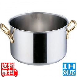 SAスーパーデンジ 半寸胴鍋(蓋無) 36cm 業務用 ※ IH対応 IH (100V/200V)とガス火対応 写真1