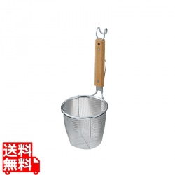 ThreeSnow ラーメン専用パワーてぼ平底 引掛フック付 | ラーメン専用 ラーメン用 平底 キッチン用品 調理器具 調理道具 引っ掛け フック 引掛 写真1